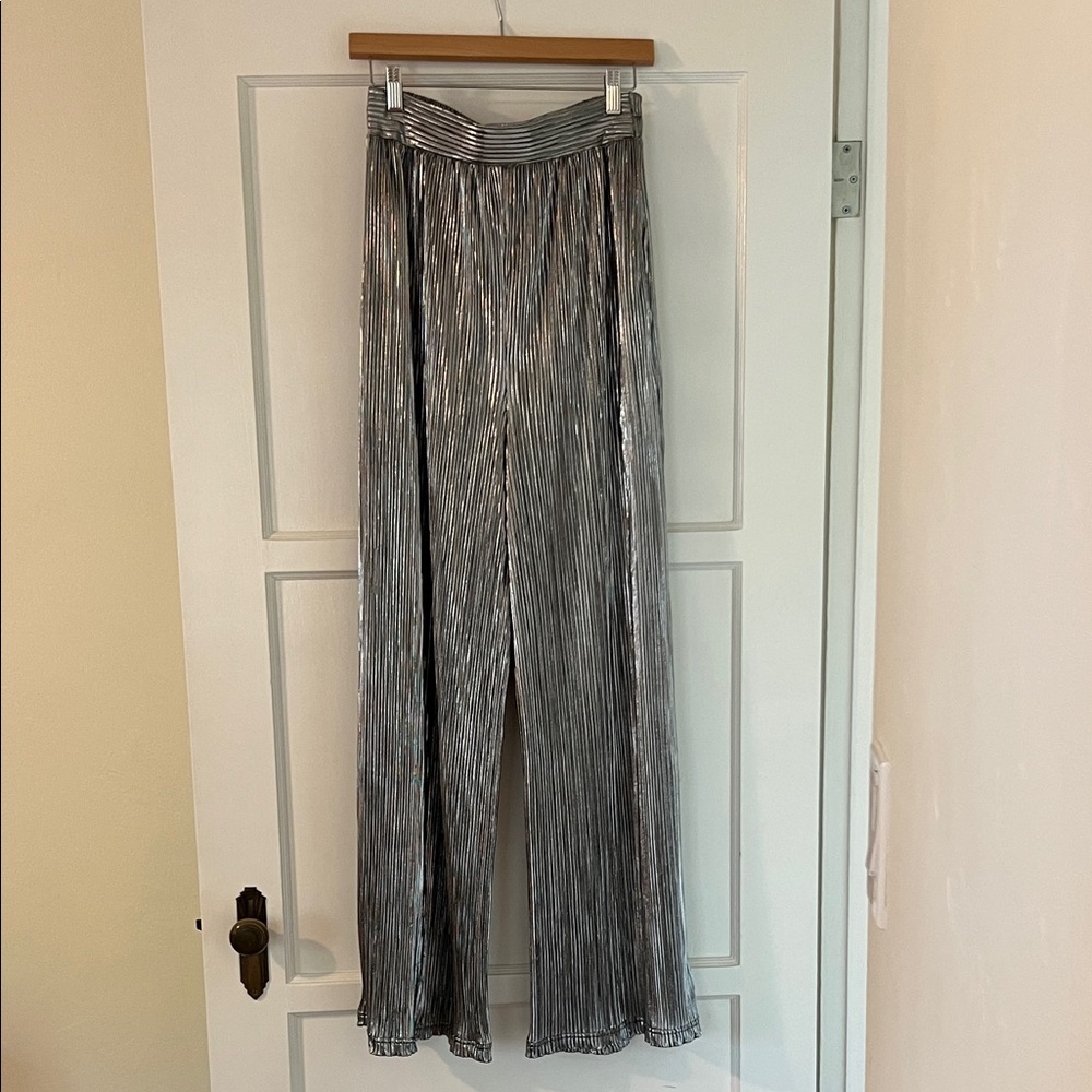 Silver and Black Metallic Pants